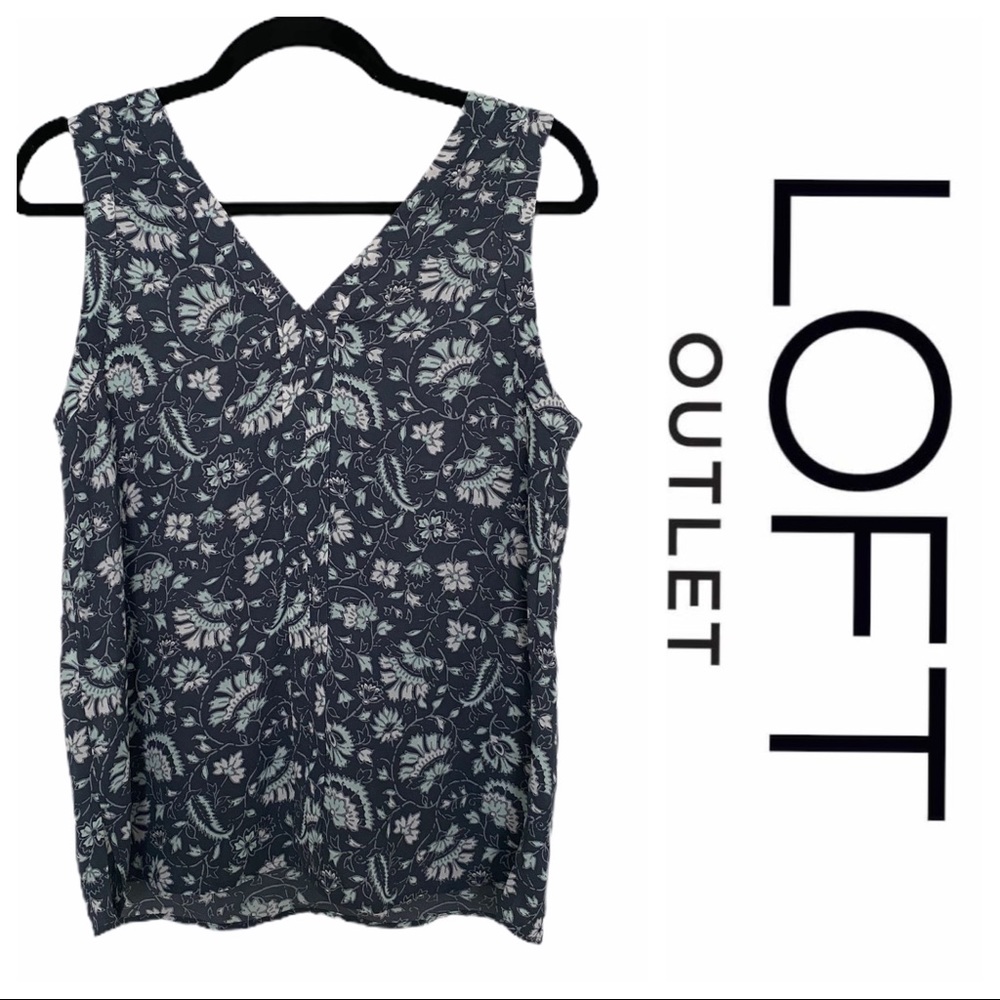 LOFT | Floral Printed Sleeveless V-Neck Blouse